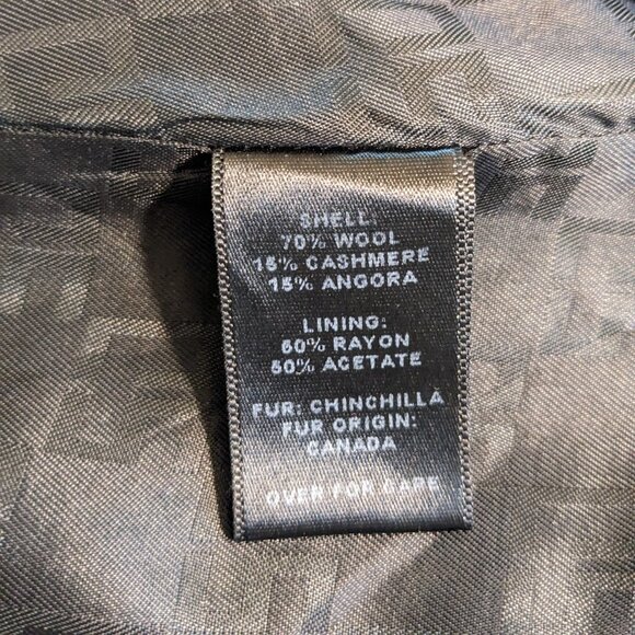 ST. JOHN Chinchilla-Trimmed Angora/Cashmere/Wool Blend Coat - Picture 10 of 10